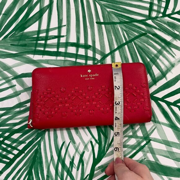 Kate Spade Neda Wallet Flynn Street Stitched Leather Prikly Pear - Picture 8 of 10